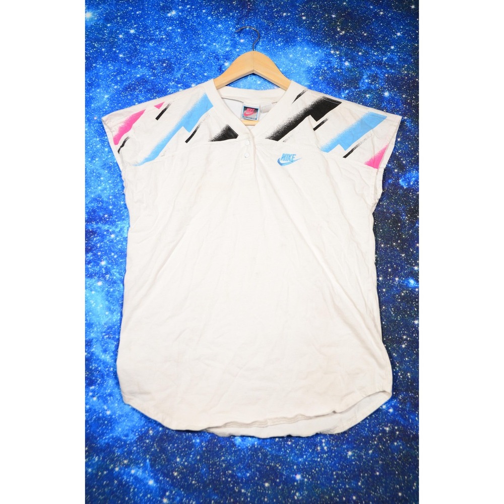 Vtg‎ Nike Challenge Court Sleeveless Shirt Large White Tennis Andre Agassi 90s